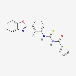 molecular formula C20H15N3O2S2 B3440272 N-{[3-(1,3-benzoxazol-2-yl)-2-methylphenyl]carbamothioyl}thiophene-2-carboxamide 