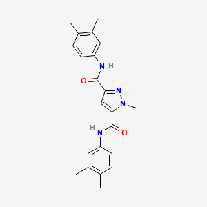 molecular formula C22H24N4O2 B3440319 N~3~,N~5~-bis(3,4-dimethylphenyl)-1-methyl-1H-pyrazole-3,5-dicarboxamide 