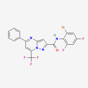 molecular formula C20H10BrF5N4O B3440357 N-(2-bromo-4,6-difluorophenyl)-5-phenyl-7-(trifluoromethyl)pyrazolo[1,5-a]pyrimidine-2-carboxamide 