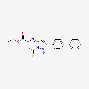 molecular formula C21H17N3O3 B3440378 ethyl 7-oxo-2-(4-phenylphenyl)-1H-pyrazolo[1,5-a]pyrimidine-5-carboxylate 