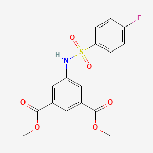molecular formula C16H14FNO6S B3440469 Dimethyl 5-{[(4-fluorophenyl)sulfonyl]amino}benzene-1,3-dicarboxylate CAS No. 321531-71-9