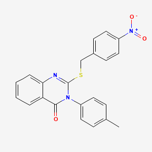 molecular formula C22H17N3O3S B3440583 3-(4-Methylphenyl)-2-{[(4-nitrophenyl)methyl]sulfanyl}-3,4-dihydroquinazolin-4-one CAS No. 672330-02-8