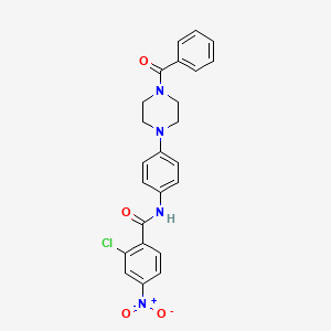 molecular formula C24H21ClN4O4 B3440635 N-[4-(4-benzoyl-1-piperazinyl)phenyl]-2-chloro-4-nitrobenzamide 