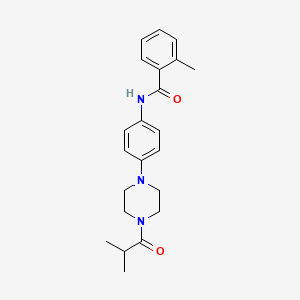 molecular formula C22H27N3O2 B3440637 N-[4-(4-isobutyryl-1-piperazinyl)phenyl]-2-methylbenzamide 