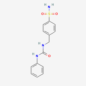 molecular formula C14H15N3O3S B3440696 Benzenesulfonamide, 4-[[[(phenylamino)carbonyl]amino]methyl]- CAS No. 4157-44-2