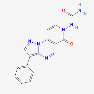 molecular formula C16H12N6O2 B3440710 N-(6-oxo-3-phenylpyrazolo[1,5-a]pyrido[3,4-e]pyrimidin-7(6H)-yl)urea 