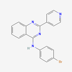 molecular formula C19H13BrN4 B3440810 N-(4-BROMOPHENYL)-2-(PYRIDIN-4-YL)QUINAZOLIN-4-AMINE 