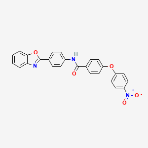 molecular formula C26H17N3O5 B3440851 N-[4-(1,3-benzoxazol-2-yl)phenyl]-4-(4-nitrophenoxy)benzamide 