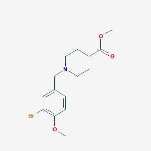 molecular formula C16H22BrNO3 B3440899 Ethyl 1-[(3-bromo-4-methoxyphenyl)methyl]piperidine-4-carboxylate 