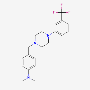 molecular formula C20H24F3N3 B3441082 N,N-dimethyl-4-[[4-[3-(trifluoromethyl)phenyl]piperazin-1-yl]methyl]aniline 