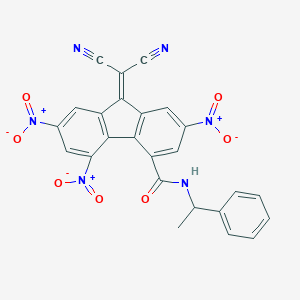 molecular formula C25H14N6O7 B344110 9-(dicyanomethylene)-2,5,7-trisnitro-N-(1-phenylethyl)-9H-fluorene-4-carboxamide 
