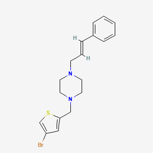 molecular formula C18H21BrN2S B3441102 1-[(4-bromothiophen-2-yl)methyl]-4-[(E)-3-phenylprop-2-enyl]piperazine 
