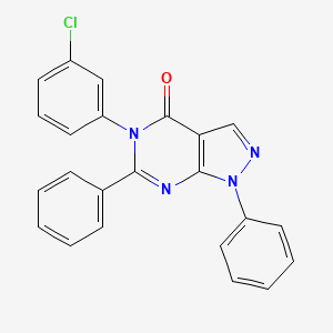 molecular formula C23H15ClN4O B3441242 5-(3-Chlorophenyl)-1,6-diphenyl-1H,4H,5H-pyrazolo[3,4-D]pyrimidin-4-one 