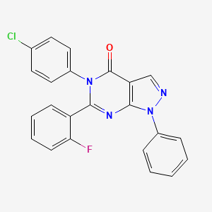molecular formula C23H14ClFN4O B3441249 5-(4-Chlorophenyl)-6-(2-fluorophenyl)-1-phenyl-1H,4H,5H-pyrazolo[3,4-D]pyrimidin-4-one 