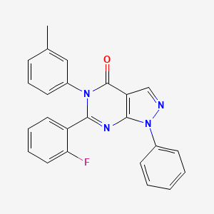 molecular formula C24H17FN4O B3441253 6-(2-Fluorophenyl)-5-(3-methylphenyl)-1-phenyl-1H,4H,5H-pyrazolo[3,4-D]pyrimidin-4-one 
