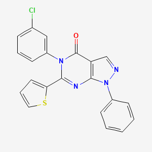 molecular formula C21H13ClN4OS B3441270 5-(3-Chlorophenyl)-1-phenyl-6-(thiophen-2-YL)-1H,4H,5H-pyrazolo[3,4-D]pyrimidin-4-one 