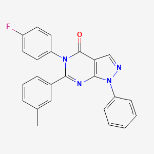 molecular formula C24H17FN4O B3441278 5-(4-Fluorophenyl)-6-(3-methylphenyl)-1-phenyl-1H,4H,5H-pyrazolo[3,4-D]pyrimidin-4-one 