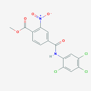 molecular formula C15H9Cl3N2O5 B3441398 Methyl 2-nitro-4-[(2,4,5-trichlorophenyl)carbamoyl]benzoate 
