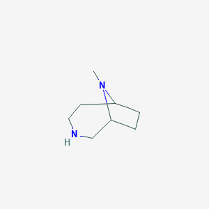 molecular formula C8H16N2 B034414 9-Methyl-3,9-diazabicyclo[4.2.1]nonane CAS No. 102547-84-2