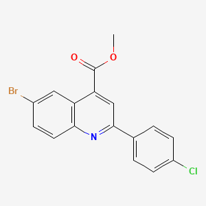 molecular formula C17H11BrClNO2 B3441456 Methyl 6-bromo-2-(4-chlorophenyl)quinoline-4-carboxylate 