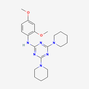 molecular formula C21H30N6O2 B3441484 N-(2,4-dimethoxyphenyl)-4,6-di(piperidin-1-yl)-1,3,5-triazin-2-amine 