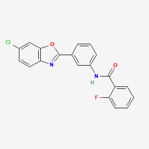 N-[3-(6-chloro-1,3-benzoxazol-2-yl)phenyl]-2-fluorobenzamide