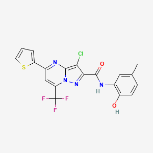 3-chloro-N-(2-hydroxy-5-methylphenyl)-5-(2-thienyl)-7-(trifluoromethyl)pyrazolo[1,5-a]pyrimidine-2-carboxamide