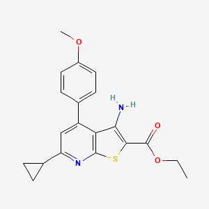 ethyl 3-amino-6-cyclopropyl-4-(4-methoxyphenyl)thieno[2,3-b]pyridine-2-carboxylate