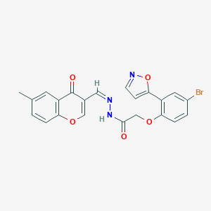 molecular formula C22H16BrN3O5 B344192 2-[4-bromo-2-(1,2-oxazol-5-yl)phenoxy]-N-[(Z)-(6-methyl-4-oxochromen-3-yl)methylideneamino]acetamide 
