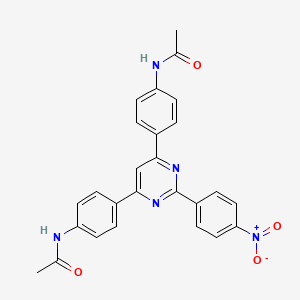 molecular formula C26H21N5O4 B3441952 N-[4-[6-(4-acetamidophenyl)-2-(4-nitrophenyl)pyrimidin-4-yl]phenyl]acetamide 