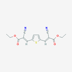 molecular formula C16H14N2O4S B344197 ethyl (E)-2-cyano-3-[5-[(E)-2-cyano-3-ethoxy-3-oxoprop-1-enyl]thiophen-2-yl]prop-2-enoate 
