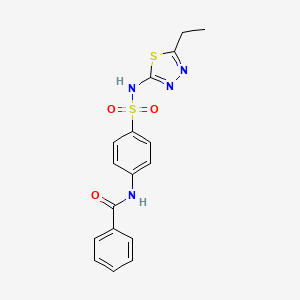 molecular formula C17H16N4O3S2 B3442017 N-{4-[(5-ethyl-1,3,4-thiadiazol-2-yl)sulfamoyl]phenyl}benzamide 