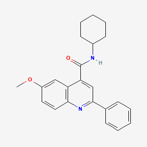 molecular formula C23H24N2O2 B3442025 N-cyclohexyl-6-methoxy-2-phenylquinoline-4-carboxamide 