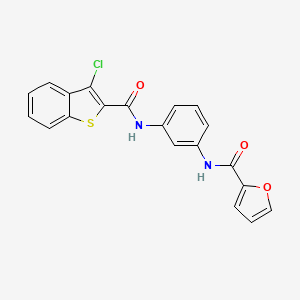 molecular formula C20H13ClN2O3S B3442155 N-[3-[(3-chloro-1-benzothiophene-2-carbonyl)amino]phenyl]furan-2-carboxamide 