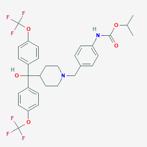 molecular formula C31H32F6N2O5 B344220 Isopropyl 4-{[4-(hydroxy{bis[4-(trifluoromethoxy)phenyl]}methyl)-1-piperidinyl]methyl}phenylcarbamate 