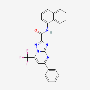 molecular formula C23H14F3N5O B3442419 N-naphthalen-1-yl-5-phenyl-7-(trifluoromethyl)-[1,2,4]triazolo[1,5-a]pyrimidine-2-carboxamide 
