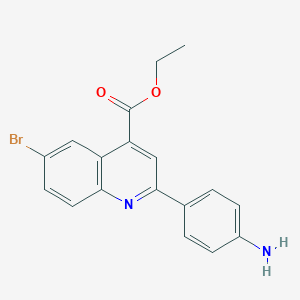 molecular formula C18H15BrN2O2 B3442462 Ethyl 2-(4-aminophenyl)-6-bromoquinoline-4-carboxylate 