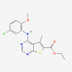 molecular formula C17H16ClN3O3S B3442499 Ethyl 4-(5-chloro-2-methoxyanilino)-5-methylthieno[2,3-d]pyrimidine-6-carboxylate 