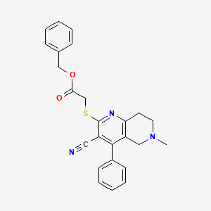 molecular formula C25H23N3O2S B3442503 benzyl 2-[(3-cyano-6-methyl-4-phenyl-7,8-dihydro-5H-1,6-naphthyridin-2-yl)sulfanyl]acetate 