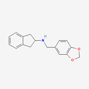 molecular formula C17H17NO2 B3442518 N-(1,3-benzodioxol-5-ylmethyl)-2,3-dihydro-1H-inden-2-amine 