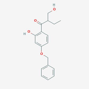 molecular formula C18H20O4 B344265 1-[4-(Benzyloxy)-2-hydroxyphenyl]-2-(hydroxymethyl)-1-butanone 
