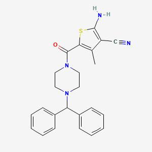 2-amino-5-{[4-(diphenylmethyl)-1-piperazinyl]carbonyl}-4-methyl-3-thiophenecarbonitrile