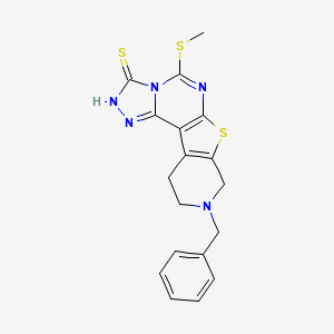 9-benzyl-5-(methylthio)-8,9,10,11-tetrahydropyrido[4',3':4,5]thieno[3,2-e][1,2,4]triazolo[4,3-c]pyrimidine-3(2H)-thione