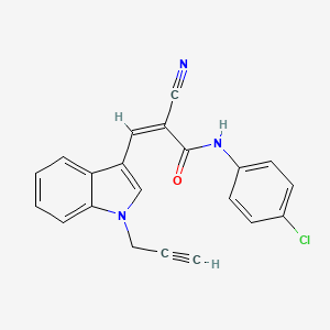 N-(4-chlorophenyl)-2-cyano-3-[1-(2-propyn-1-yl)-1H-indol-3-yl]acrylamide