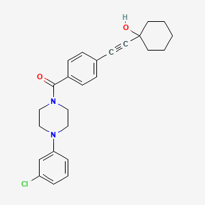 molecular formula C25H27ClN2O2 B3442770 1-[(4-{[4-(3-chlorophenyl)-1-piperazinyl]carbonyl}phenyl)ethynyl]cyclohexanol CAS No. 5856-92-8