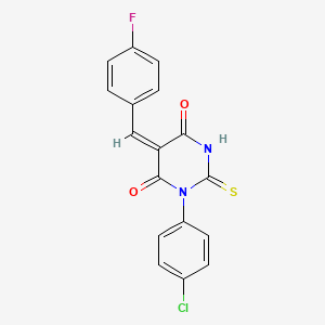 1-(4-chlorophenyl)-5-(4-fluorobenzylidene)-2-thioxodihydro-4,6(1H,5H)-pyrimidinedione