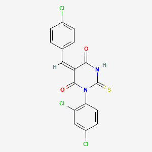 5-(4-chlorobenzylidene)-1-(2,4-dichlorophenyl)-2-thioxodihydro-4,6(1H,5H)-pyrimidinedione