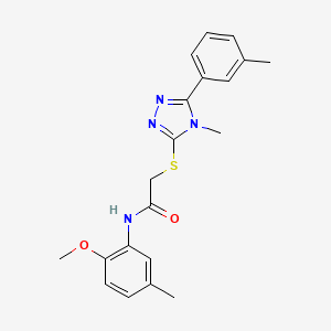 molecular formula C20H22N4O2S B3442872 N-(2-methoxy-5-methylphenyl)-2-{[4-methyl-5-(3-methylphenyl)-4H-1,2,4-triazol-3-yl]sulfanyl}acetamide 