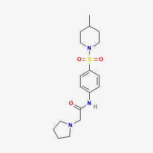 molecular formula C18H27N3O3S B3442911 N-[4-(4-methylpiperidin-1-yl)sulfonylphenyl]-2-pyrrolidin-1-ylacetamide 