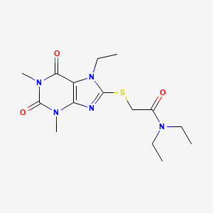 molecular formula C15H23N5O3S B3442925 N,N-diethyl-2-[(7-ethyl-1,3-dimethyl-2,6-dioxo-2,3,6,7-tetrahydro-1H-purin-8-yl)sulfanyl]acetamide 